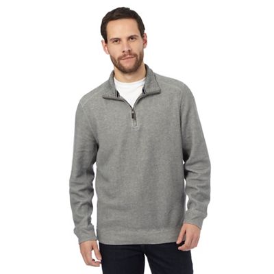 Maine New England Grey ribbed jumper